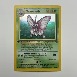 Venomoth 1st Edition Holo Rare MP Jungle 13/64 - WotC Pokemon TCG 1999 - Image 1