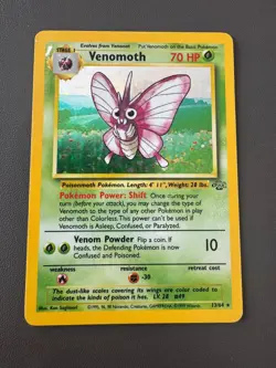 Pokemon Cards: Jungle Rare Holo: Venomoth 13/64 TCG 1999 WOTC Vintage - Image 1
