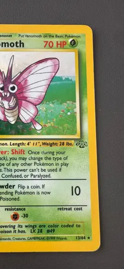 Pokemon Cards: Jungle Rare Holo: Venomoth 13/64 TCG 1999 WOTC Vintage - Image 3