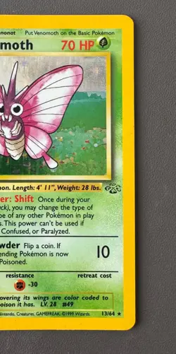 Pokemon Cards: Jungle Rare Holo: Venomoth 13/64 TCG 1999 WOTC Vintage - Image 4