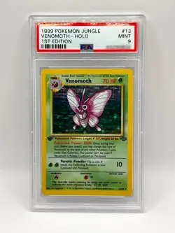 1999 POKEMON TCG VENOMOTH 13/64 JUNGLE 1ST EDITION HOLO RARE PSA 9 MINT 💎 - Image 1