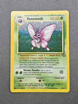 Venomoth Holo Rare Jungle Set 13/64 WOTC 1999 Vintage LP Pokemon TCG - Image 1