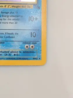 Pokemon TCG Lapras Fossil 10/62 Holo 1999-2000 LP Unlimited - Image 5