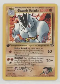 Giovanni's Machoke 1st Ed. Pokemon Gym Challenge #42 2000 - Image 1