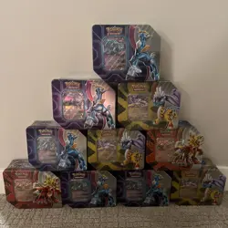 Pokemon TCG Paradox Destinies / Paradox Clash Tins - Set of 10 NEW - SEALED* - Image 1