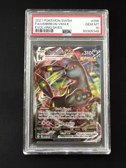 Pokemon Umbreon VMAX 095/203 Full Art Holo Evolving Skies PSA 10 Ultra Rare - Image 1