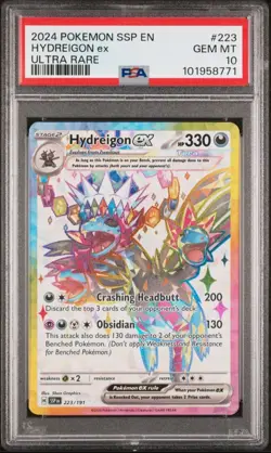 2024 Pokemon SV Surging Sparks SSP EN Hydreigon Ex #223 PSA 10 💎 GEM MINT 💎 - Image 1