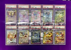 PSA 10-9 SET INDONESIA POKEMON TERASTAL FESTIVAL SAR EEVEELUTIONS SEQUENTIAL SET - Image 1