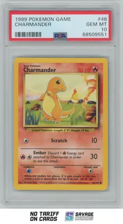 1999 Pokemon Classic Charmander PSA 10 #46/102 - Image 1
