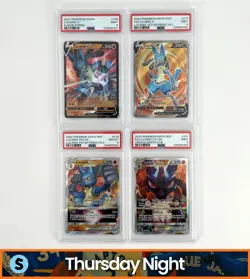 2021 POKEMON SWSH LUCARIO V VSTAR 146 213 214 291 PSA 9 SEQUENTIAL LOT OF 4 - Image 1