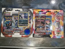 Burning Shadows 3 Pack Blister & Pokemon XY Evolutions Crimson Invasion Pin Lot - Image 1