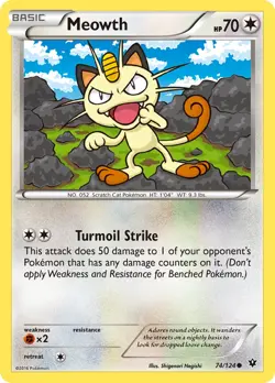 Pokemon MEOWTH XY Fates Collide 74/124 NM/Mint PACK FRESH - Image 1
