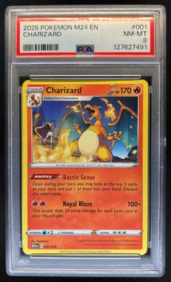 2025 Pokemon M24 EN Charizard #001/015 PSA 8 NM-MT - Image 1