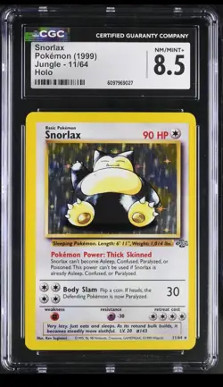 CGC 8.5 Snorlax 1999 Jungle 11/64 Holo Pokemon Card - Image 1