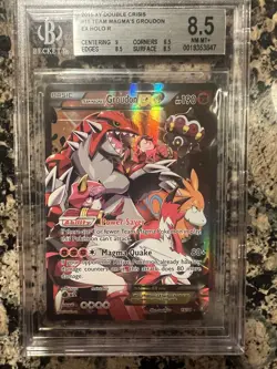 team magma's groudon ex 15/34 double crisis holo bgs 8.5 psa - Image 1