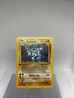 Pokemon TCG Machamp Holo Rare 1st Edition Base Set, Card 8/102, LP Condition - Image 1