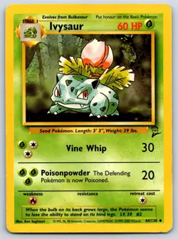 Ivysaur - Base Set 2 44/130 Vintage WotC Pokemon 151 Card HP - Image 1