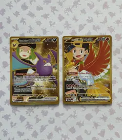 Pokemon TCG Destined Rivals X2 Gold Cards - Ethan’s Ho-Oh ex & Crowbat ex - NM - Image 1