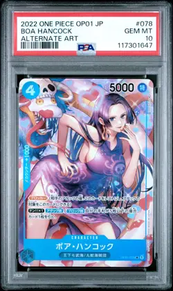 2022 ONE PIECE JPN OP01-ROMANCE DAWN ALTERNATE ART #078 BOA HANCOCK PSA 10 - Image 1