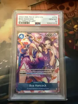 Boa Hancock PSA 10 One Piece English OP01-078 Alternate Art Romance Dawn 2022 - Image 1