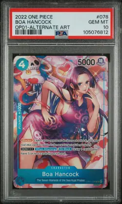 2022 ONE PIECE OP01-ROMANCE DAWN ALTERNATE ART #078 BOA HANCOCK PSA 10 - Image 1