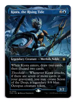 Kiora, the Rising Tide (Borderless) - 309 FDN: Foundations R Normal NM - Image 1