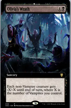 Olivia's Wrath Extended Art NM MTG Commander Innistrad Crimson Vow #058 - Image 1