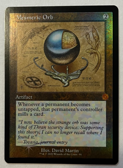 Magic the Gathering MTG Mesmeric Orb Schematic Retro Frame Foil BRR 94 NM - Image 1