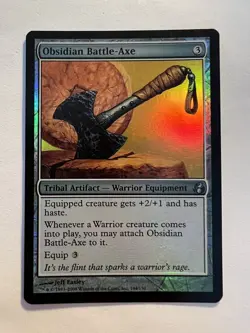Obsidian Battle-Axe - FOIL - MTG Morningtide - LP - Image 1