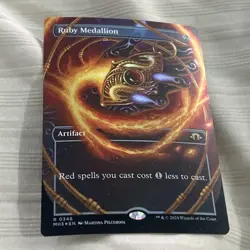 Mint/Near-Mint, English 1 x MTG Ruby Medallion Foil Borderless Modern Horizon - Image 2