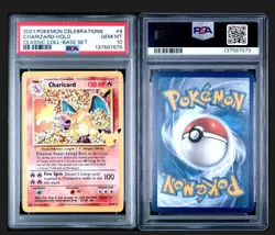 2021 POKEMON CELEBRATIONS CLASSIC COLLECTION CHARIZARD-HOLO#4 PSA 10 - Image 2