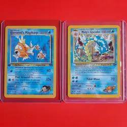 Misty's Gyarados Holo Gym Challenge Pokemon Card 1st Edition Giovanni's Magikarp - Image 2
