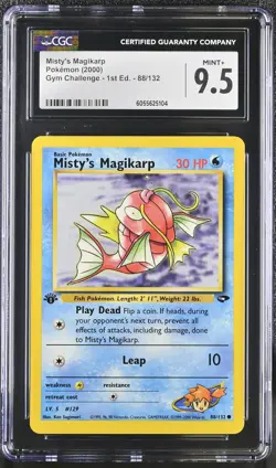 CGC 9.5 MINT+ Misty's Magikarp Gym Challenge 1st Edition 88/132 Pokemon Card - Image 1