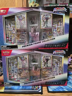 Pokemon TCG Prismatic Evolutions Premium Figure Collection Set of 2 - Image 1