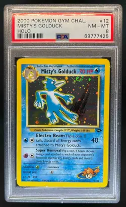 2000 Pokemon Gym Challenge Misty's Golduck Holo #12/132 PSA 8 - Image 1