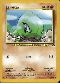 Larvitar 57/75 Common WOTC Neo Discovery Pokemon - Image 1