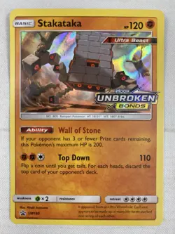 Pokemon STAKATAKA SM180 Prerelease Promo Unbroken Bonds Stamped Holo NM - Image 1