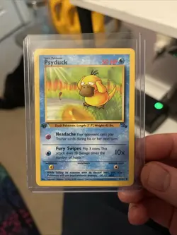 Pokemon TCG Psyduck Card 53/62 Common Fossil 1st Edition Non-Holo NM Condition - Image 1