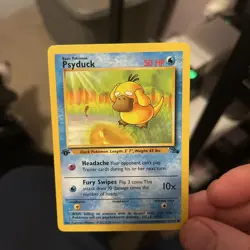 Pokemon TCG Psyduck Card 53/62 Common Fossil 1st Edition Non-Holo NM Condition - Image 2