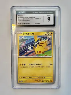 Pokemon Pikachu Scarlet & Violet Promos 197/SV-P Japanese Promo CGC 9 Mint 70HP - Image 1