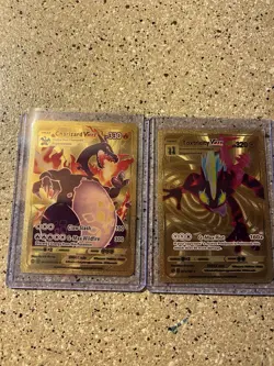 Pokemon Textured Gold Foil Fan Art Pokemon (Lot Of 2) - Image 1