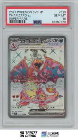 2023 Pokemon S&V Obsidian Flames JP Charizard ex PSA 10 #125/108 SR Super Rare - Image 1