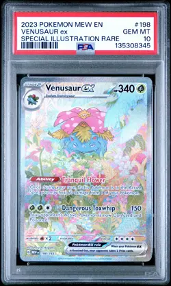 2023 POKEMON MEW EN-151 SPECIAL ILLUSTRATION RARE #198 VENUSAUR EX PSA 10 - Image 1