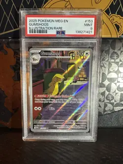 2025 Pokemon Meg EN-Mega Evolution Gumshoos Illustration Rare #153 PSA 9 - Image 1