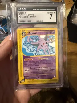 Pokemon TCG Espeon Aquapolis Non-Holo Rare CGC 7 - Image 1