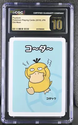 CGC Pristine 10 Japanese Pokemon Psyduck Old Maid Red Deck Babanuki - Image 1