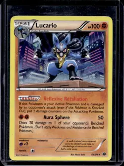 2012 Pokemon Black & White Next Destinies Lucario #64 - Image 1