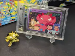 Pokemon 2000 🎴 Bandai Carddass Anime #39 Jessie James Meowth Prism✨ Team Rocket - Image 1