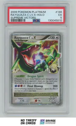 2009 Pokemon Platinum Supreme Victors Rare Holo Rayquaza C LV.X PSA 5 #146/147 - Image 1