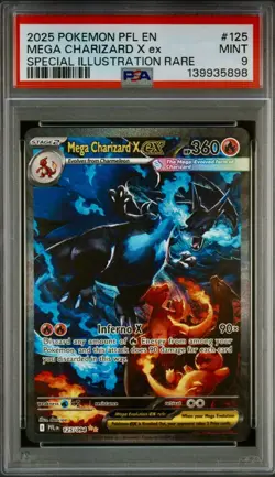 PSA 9 Pokemon Mega Charizard X EX Special illustration 125/94 Phantasmal Flames - Image 1